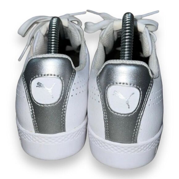 Puma Smash Perforated White/Silver 366238-01 Women's 9 - Picture 4 of 10